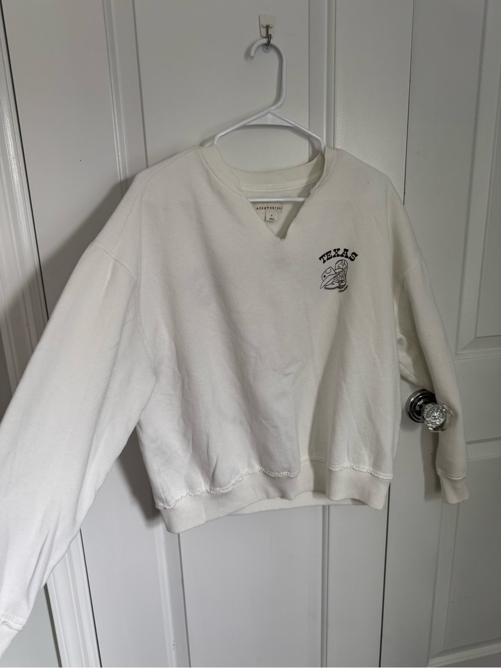 Aeropostale White Texas Graphic Crewneck Sweatshirt